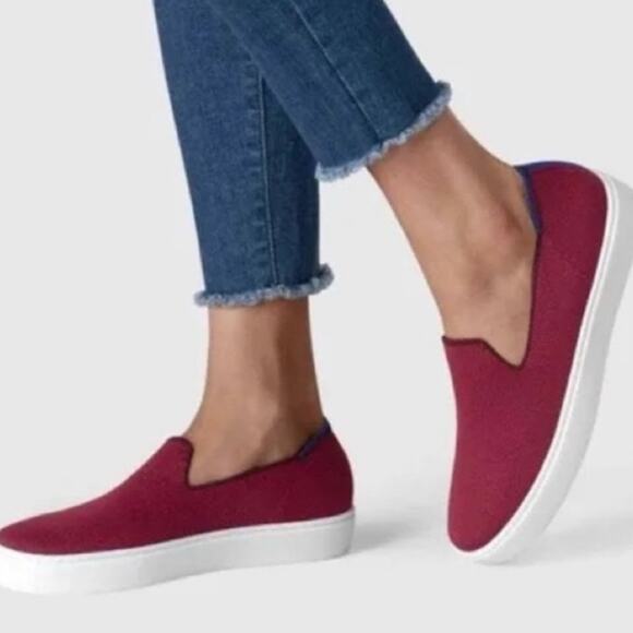 ROTHY’S  The Original Slip On Burgundy Knit Sneaker for Women’s Sz 8.5 - Picture 1 of 16